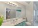 Bathroom with a single vanity and shower/tub combo at 5211 Karlsburg Pl, Palm Harbor, FL 34685