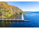 Long wooden dock extending into the lake, offering scenic views at 5211 Karlsburg Pl, Palm Harbor, FL 34685