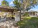 Wooden dock with picnic table and storage cabinet at 7195 Bethesda Ct, Weeki Wachee, FL 34607