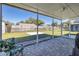 Relaxing screened porch with pavers and view of backyard at 7745 Jenner Ave, New Port Richey, FL 34655