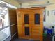 Outdoor cedar sauna, ready for relaxation at 13730 Gene Rossi Ave, Hudson, FL 34667