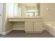 Bathroom with vanity, large mirror, and bathtub at 1705 Audubon Trl, Lutz, FL 33549