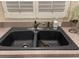 Double kitchen sink with elegant faucet and granite countertop at 21146 Fountain View Ln # 4102, Lutz, FL 33558