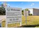 Welcome sign for Tri-Par Estates, outlining community rules and contact information at 4620 Tri Par Dr, Sarasota, FL 34234
