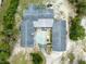 Overhead view of home featuring pool and backyard at 7941 Sycamore Dr, New Port Richey, FL 34654