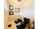 Small bathroom with black toilet and bidet at 7941 Sycamore Dr, New Port Richey, FL 34654