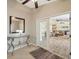 Cozy entryway with a decorative table and view of the living area at 7941 Sycamore Dr, New Port Richey, FL 34654