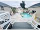 Backyard pool with patio and deck access from house at 7941 Sycamore Dr, New Port Richey, FL 34654