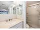 Clean bathroom featuring a vanity, shower, and toilet at 3644 Trophy Blvd, New Port Richey, FL 34655