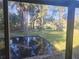 Overgrown pool area viewed from a sunroom window at 7222 N Ola Ave, Tampa, FL 33604