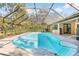 Large enclosed pool with ample space for entertaining at 7443 Oak Tree Ln, Spring Hill, FL 34607