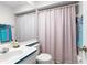 Bathroom with shower and single sink vanity at 8190 Sturbridge Ct, Weeki Wachee, FL 34613