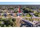 Aerial view of a residential property in a suburban neighborhood at 1130 Aladdin Rd, Spring Hill, FL 34609