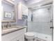 Updated bathroom with a walk-in shower and granite countertop at 12814 Wedgewood Way # C, Hudson, FL 34667