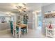 Charming dining room with rustic table and colorful chairs at 12814 Wedgewood Way # C, Hudson, FL 34667