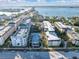 Aerial view of Port Bellaire condos, showcasing the waterfront location and community pool at 155 Bluff View Dr # 103, Belleair Bluffs, FL 33770