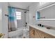 Stylish bathroom featuring subway tile, modern fixtures, and a bathtub at 15950 Adobe Dr, Hudson, FL 34667