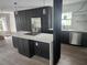 Modern kitchen with dark cabinetry and quartz countertops at 3606 River Grove Dr, Tampa, FL 33610