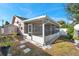 Spacious screened patio with a refreshing above-ground pool in the backyard at 714 Charlotte Ave, Tarpon Springs, FL 34689