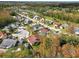 Expansive aerial view of the neighborhood, showcasing multiple homes and landscaping at 7717 Foxbear Ct, New Port Richey, FL 34655
