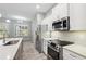 Modern kitchen with stainless steel appliances and white cabinets at 10451 Gypsy Ave, Weeki Wachee, FL 34613