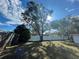 Backyard with a large tree and privacy fence at 11556 Linden Dr, Spring Hill, FL 34608