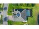 House with pool and solar panels; bird's-eye view at 19771 Tattnall Way, Brooksville, FL 34601