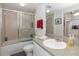 Small bathroom with tub/shower combo and single vanity at 4516 Seagull Dr # 413, New Port Richey, FL 34652