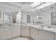 Clean bathroom with double vanity and a shower at 4635 Bellemede Blvd, New Port Richey, FL 34655