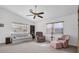 Relaxing living room with comfy seating and a ceiling fan at 4635 Bellemede Blvd, New Port Richey, FL 34655