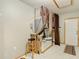 Unfinished garage with HVAC unit and storage area at 5085 Bone Ln, Brooksville, FL 34604
