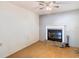 Living room featuring a fireplace and hardwood floors at 5085 Bone Ln, Brooksville, FL 34604