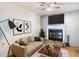 Living room with fireplace and wood flooring at 5085 Bone Ln, Brooksville, FL 34604