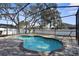 Enclosed pool area with brick pavers and chairs for relaxing outdoors at 692 Challice Dr, Spring Hill, FL 34609
