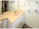 Guest bathroom with a single sink and a vanity at 9327 Whitstone Ct, New Port Richey, FL 34655