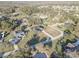 An aerial view showing the house and neighborhood with mature trees and surrounding landscape at 9376 Bearwalk Path, Weeki Wachee, FL 34613