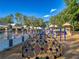 Community playground with modern play equipment and climbing dome at 3337 Autumn Amber Dr, Spring Hill, FL 34609