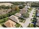 Overhead view of well-maintained homes in a suburban neighborhood with lush greenery at 14120 Whitecap Ave, Hudson, FL 34667