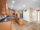 Kitchen with island and stainless steel appliances at 14157 Leybourne Way, Spring Hill, FL 34609