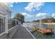 Private wooden dock offers convenient waterfront access at 3207 Hibiscus Dr, Hernando Beach, FL 34607