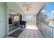 Outdoor screened patio with grill and water views at 3207 Hibiscus Dr, Hernando Beach, FL 34607