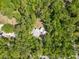 Overhead perspective showing the property nestled among dense green trees, emphasizing its secluded and natural environment at 6051 Valley Spring Dr, Brooksville, FL 34601