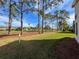 Expansive backyard featuring mature trees, well-maintained lawn, offering a tranquil setting at 9519 Green Needle Dr, New Port Richey, FL 34655