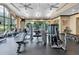 Well-equipped gym with treadmills, weight machines, and large windows offering scenic views at 3312 Francoa Dr, Odessa, FL 33556