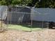 Outdoor chain link dog run in backyard features synthetic turf flooring and secure fencing at 4011 W Mango Ave, Tampa, FL 33616