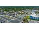 Aerial view of downtown area with shops, businesses, and the 'Historic Downtown New Port Richey' gateway sign at 5742 Meadowlane St, New Port Richey, FL 34652