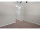 Bedroom features a ceiling fan, neutral walls, and double door closet at 13822 Bee Tree Ct, Hudson, FL 34669