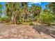 Beautiful brick driveway surrounded by a lush garden with palm trees and colorful tropical plants at 8711 Betty St, Port Richey, FL 34668