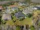 Overhead aerial shot showing a house with a pool in a beautiful community with trees at 20200 Lace Cascade Rd, Land O Lakes, FL 34637