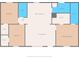 A detailed floor plan highlighting the layout of the home, including bedrooms, bathrooms, and living spaces at 3323 Parlow Ave, Spring Hill, FL 34606